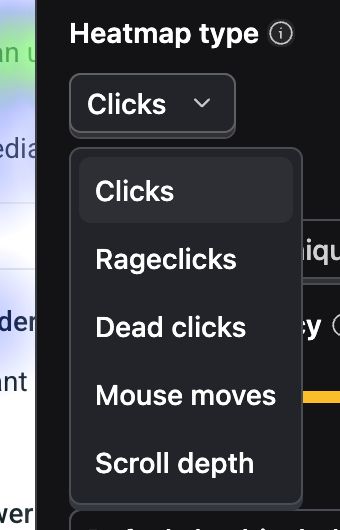 Posthog - Heatmap Types