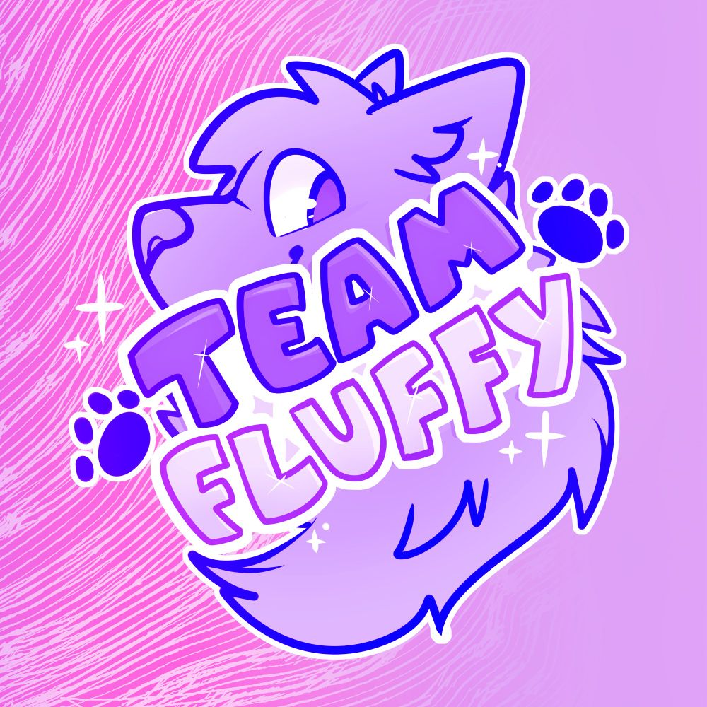 Team Fluffy's icon, showing pink/purple pastel colours