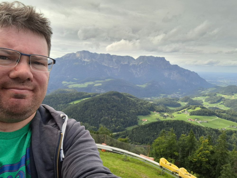 Me at Bad Durrnberg before riding Keltenblitz down the mountain.