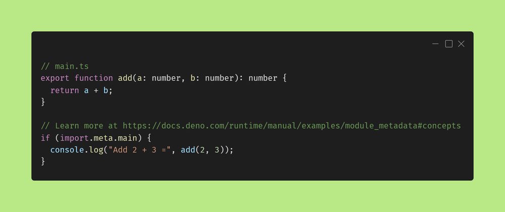 main.ts generated by deno init