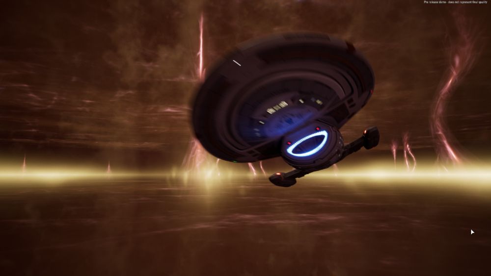 Slightly blurry screengrab of Voyager in the Badlands.