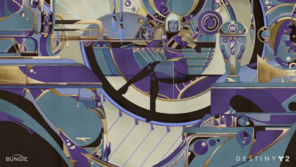 Illustration of Mara Sov, used for season of the wish. Inspired by Art Deco and dreaming city motifs. 