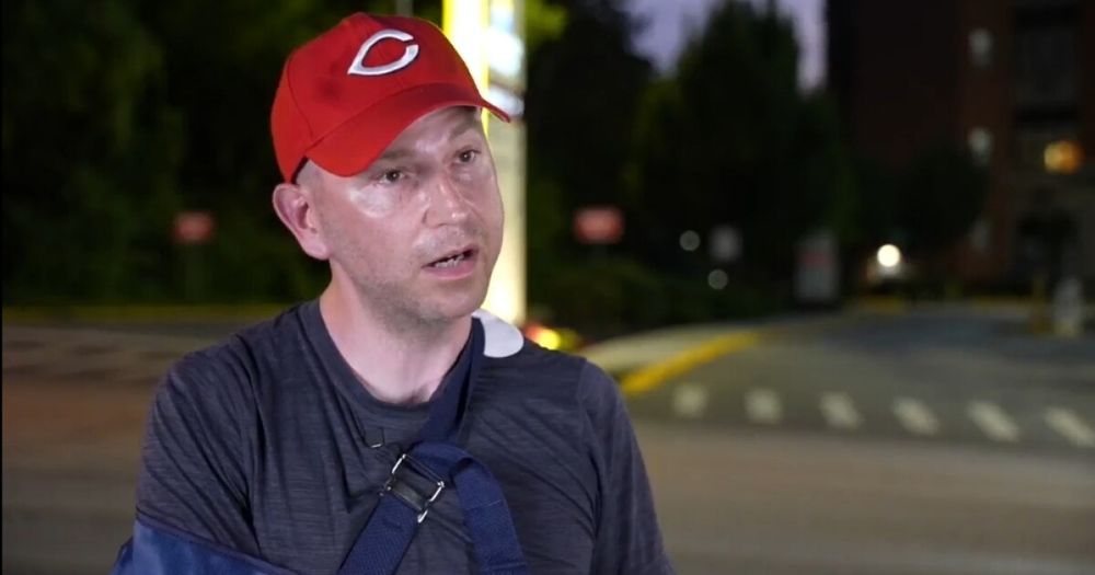 Brandon Hill said he was trying to escape being shot at by an officer with a pepper ball gun before the officer punched him repeatedly and arrested him.