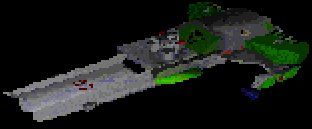 the in-game sprite for the TCS Tiger Claw from Wing Commander.