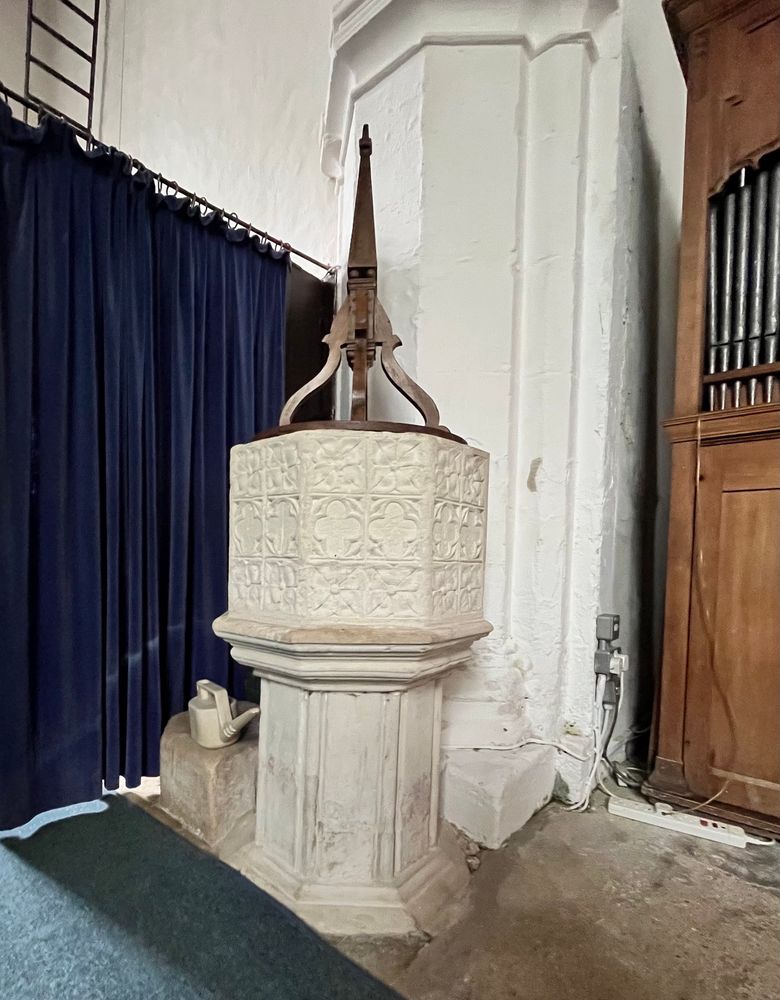 Fifteenth century font in Hertfordshire 