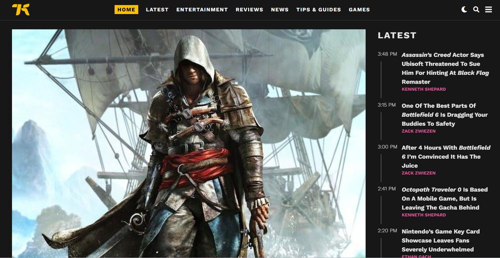 new kotaku front page