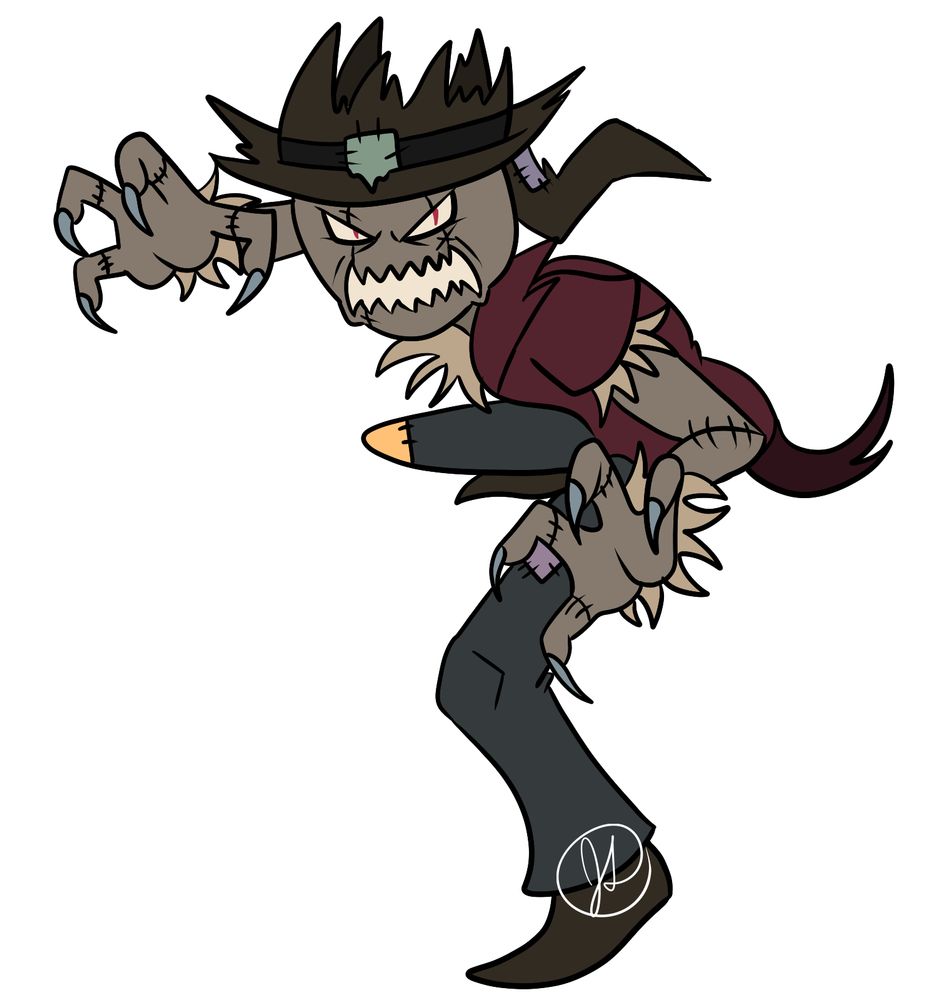 Scarecrow in fighting pose