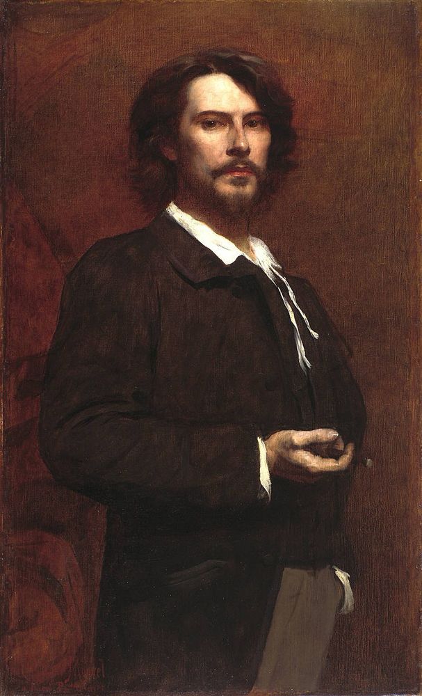 Portrait of Paul Mounet by Louis-Maurice Boutet de Monvel. À portrait of the actor, Mounet from 1875. Mounet is dark haired and eyed and is very handsome. My friends and I compared him to Keanu Reeves — and there is a slight resemblance but I think it was that Keanu had similar hair both on his head and facial in 1993. 
