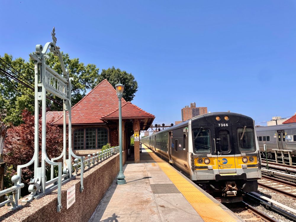 An LIRR train at Forest Hills Station.