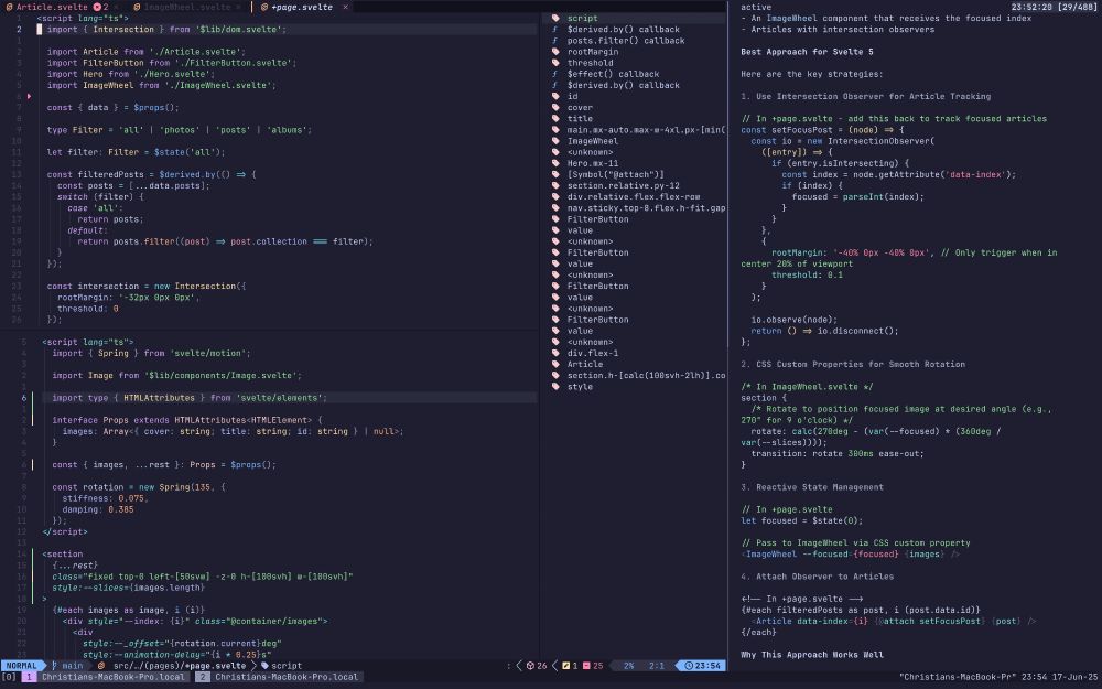 nvim and claude code