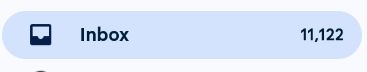 An inbox with 11,122 unread mails.