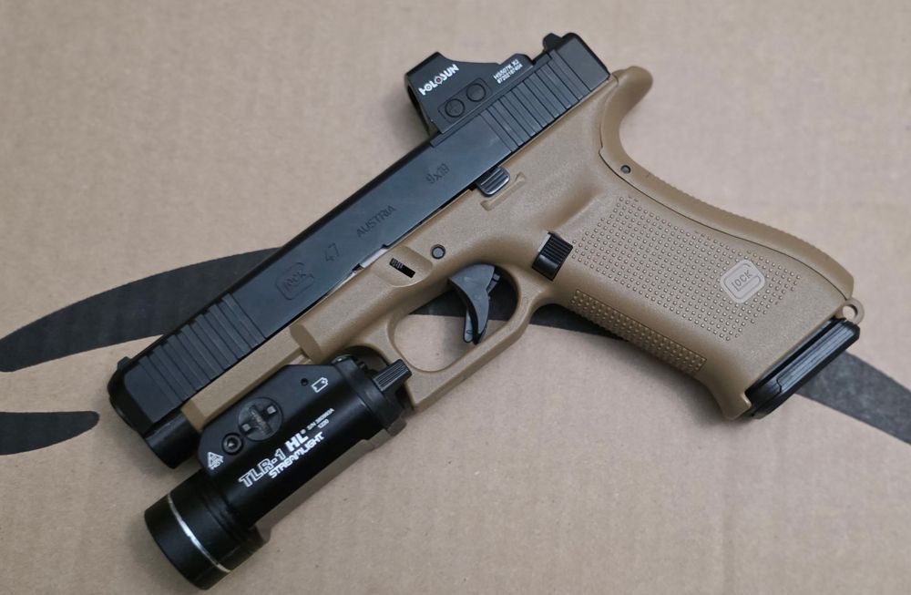 G47 Slide on a G19x Frame with a TLR-1 HL light and a Holosun 507k Redot. Magpul GL9 17 Mag.