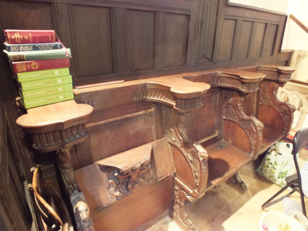 Three stalls with misericords, renaissance style, probably from the Low Countries, late 16thc.