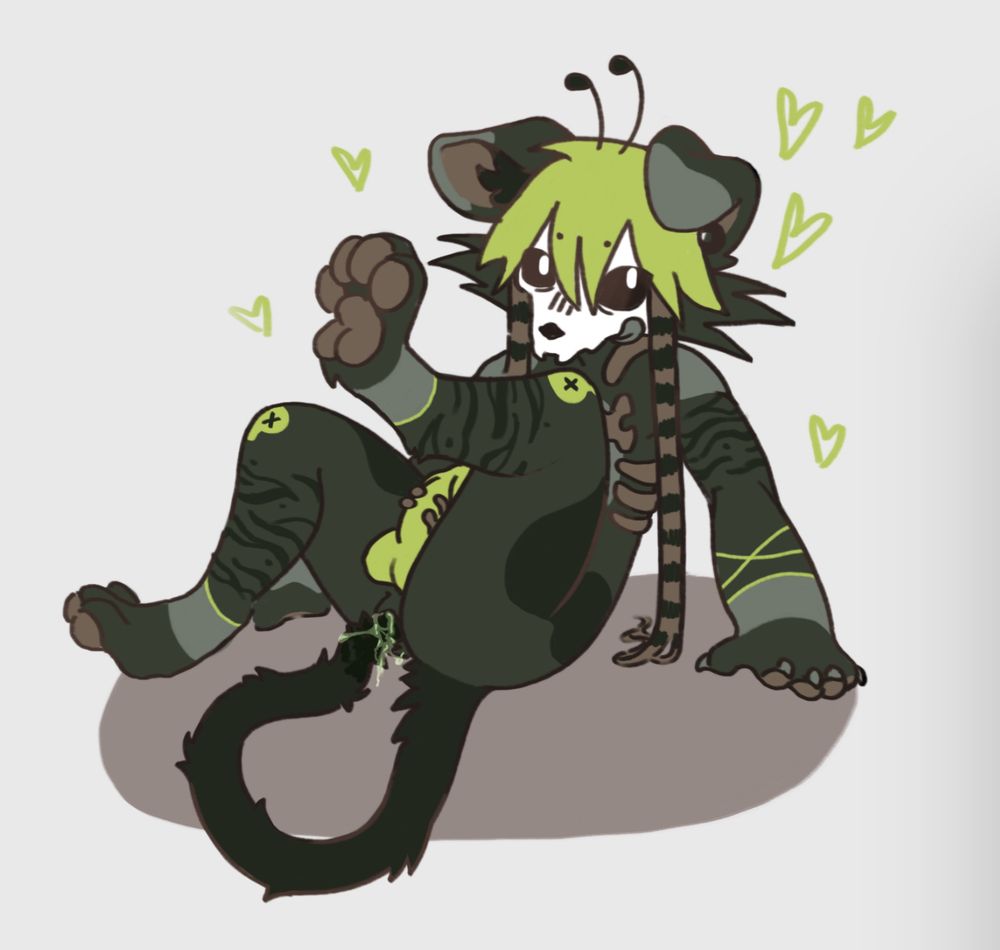 green and brown skulldog fucking itself with its tail #furry #nsfwart #furryporn