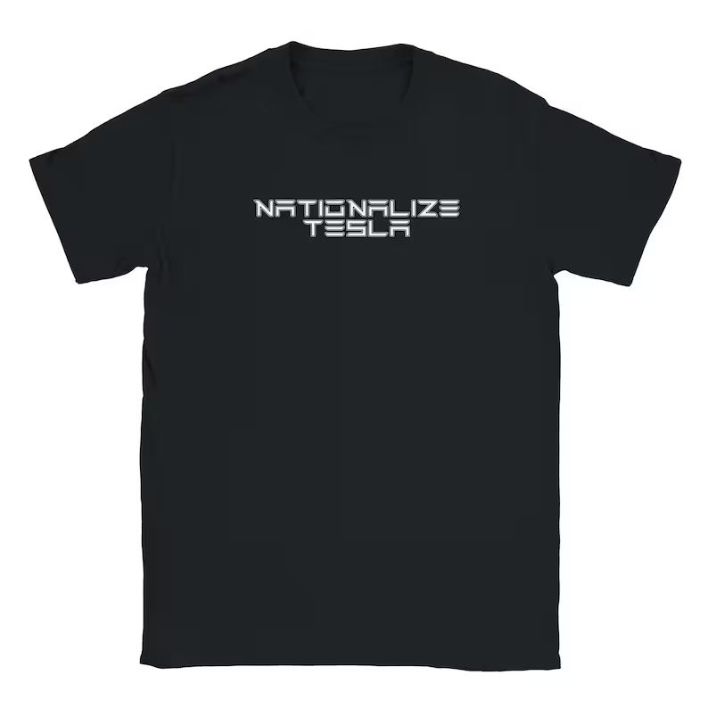 Nationalize Tesla - Classic Unisex Crewneck T-shirt | Gildan® 64000
