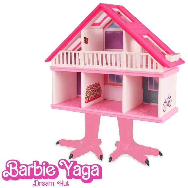 Barbie Yaga Dream Hut: a barbie house on big pink chicken legs.