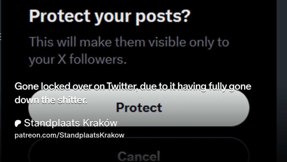 Gone locked over on Twitter, due to it having fully gone down the shitter. | Standplaats Kraków