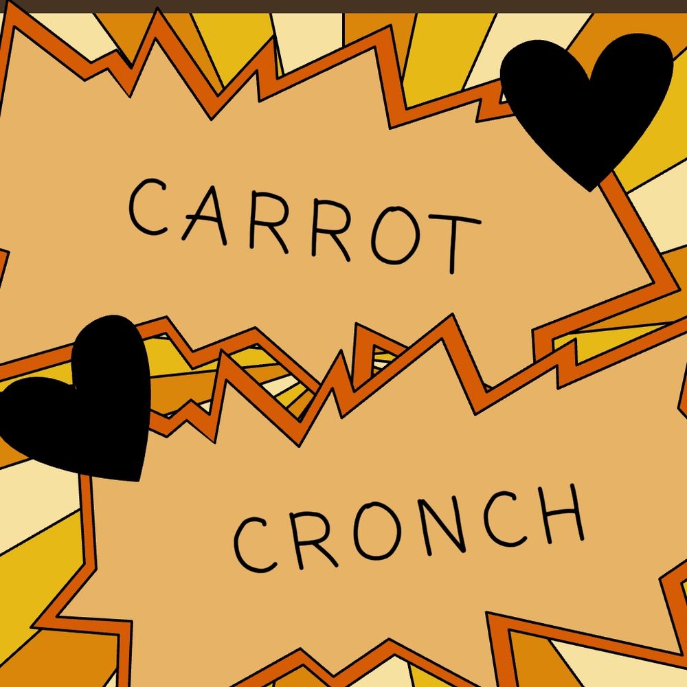 Gubbins postcard that reads "CARROT CRONCH"