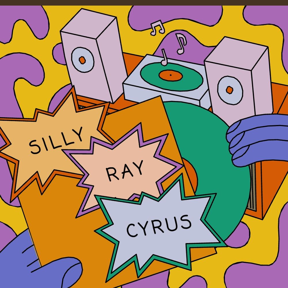 Gubbins postcard that reads "SILLY RAY CYRUS"