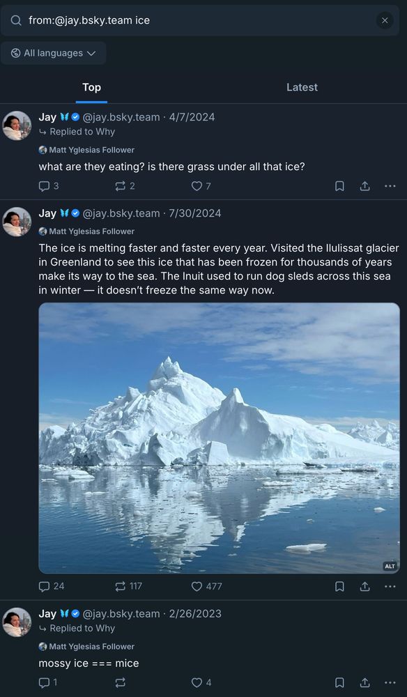 only search results from jay for term "ice" are about h20