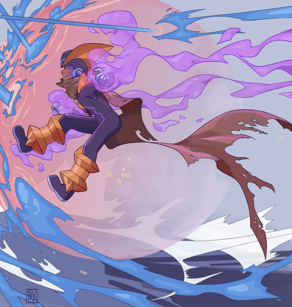 Fanart of Forte.exe from Megaman Battle Network