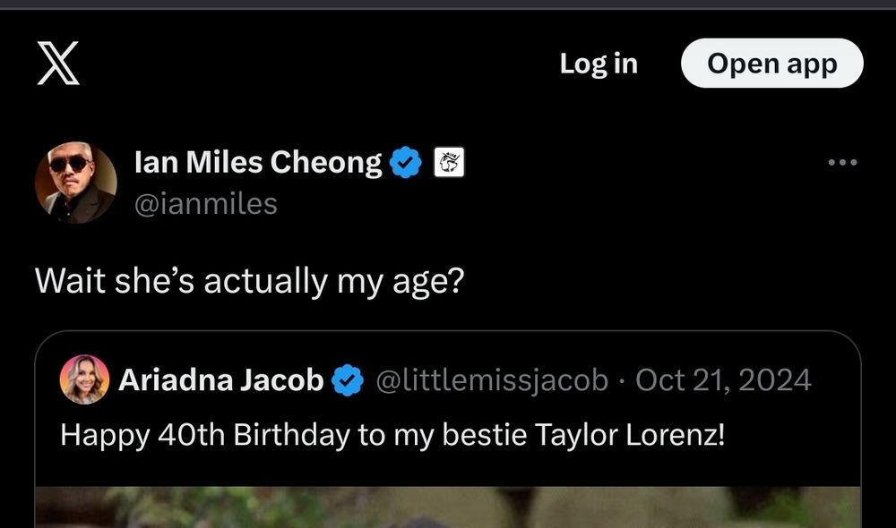 Tweet from IMC saying he is 40 in 2024