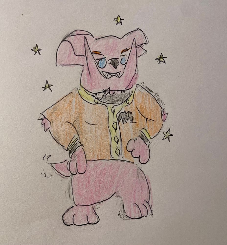 The newly-transformed Granbull proudly showing off his new collar and form~