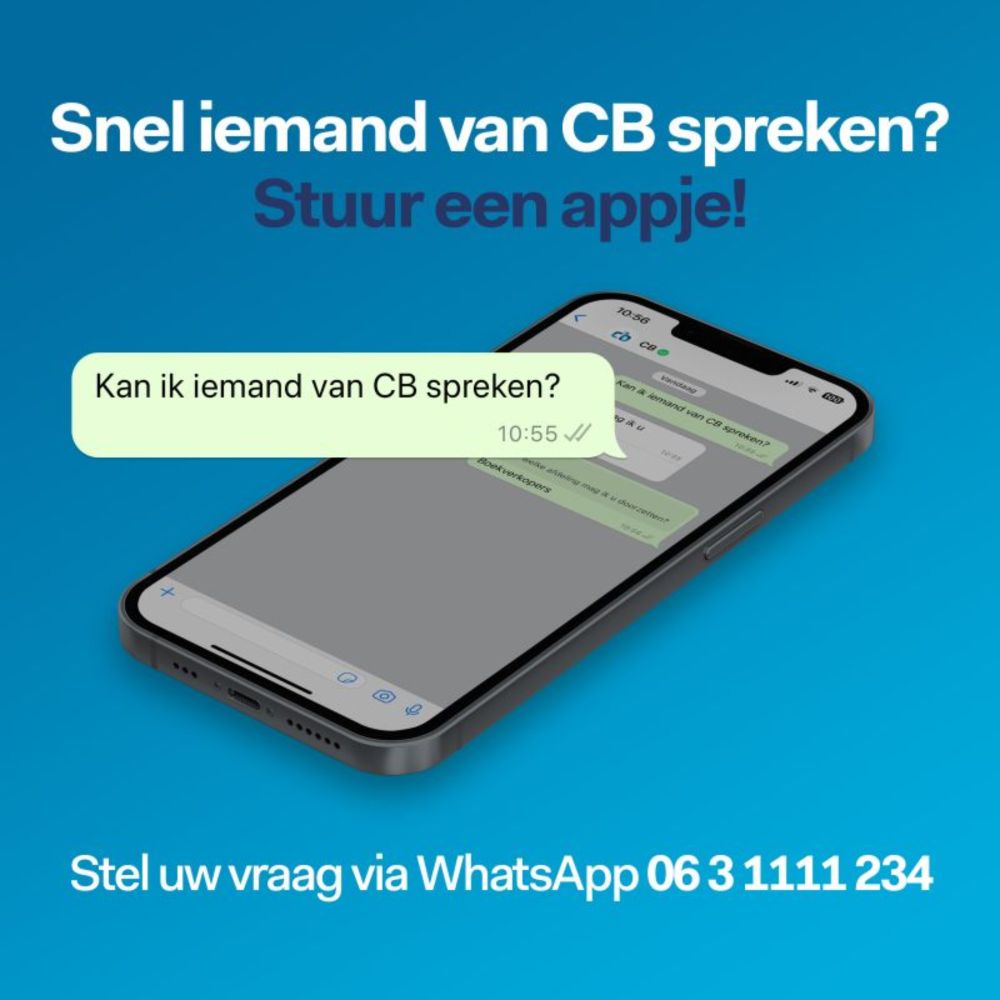 Timo Boezeman on LinkedIn: Vanaf vandaag kunnen klanten CB hun vraag ook via WhatsApp stellen! 

Na�...