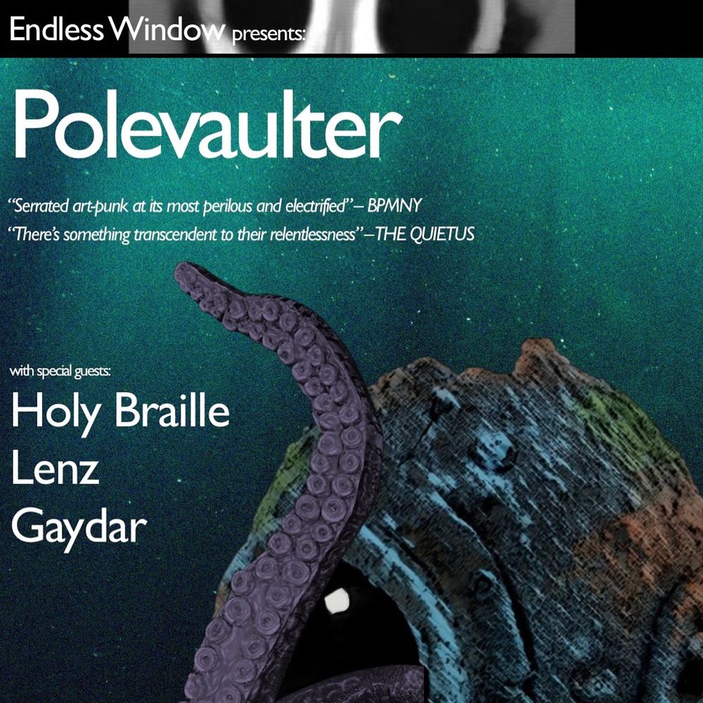 It is summer, and we have two evenings coming up for you at @thecumberlandarms.bsky.social :

Friday 27th June: Polevaulter / Holy Braille / Lenz / Gaydar

Saturday 12th July: Ritual Error / Pave The Jungle / Tin Ribs / Zilch Patrol

Grab your spot now! https://wegottickets.com/EndlessWindow/