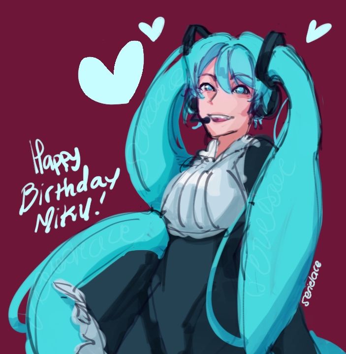 Happy birthday to my childhood singer, hatsune miku