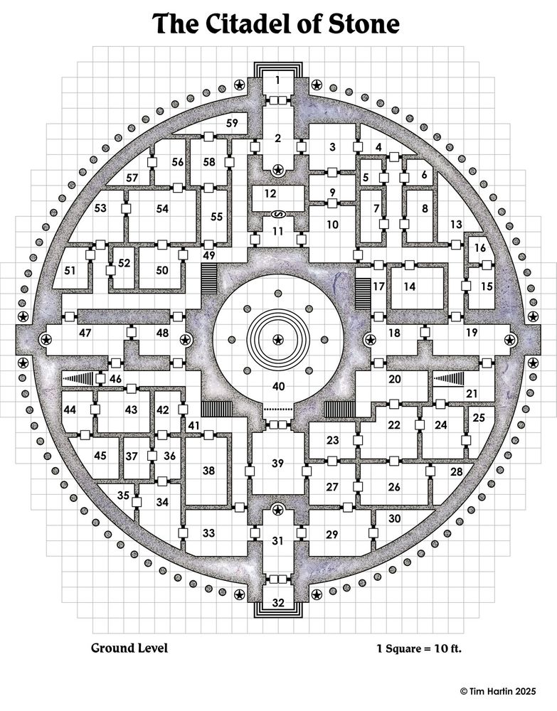 Tim Hartin's (of Paratime Design) June 27th 2025 Friday Freebie map with purple background.
