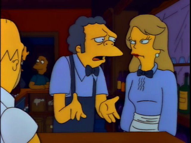 Moe and Colette, a Diane-like waitress.