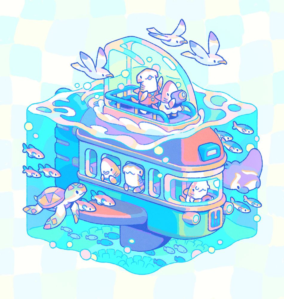 The little sharks loved the tourist sea bus that took them on expeditions to discover the marine fauna and what they most appreciated was its terrace that allowed them to observe the natural secrets of the sea surface!