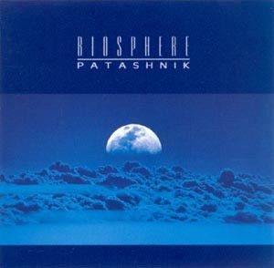 Biosphere - Patashnik cover. Deep rich blue, moon rising over clouds