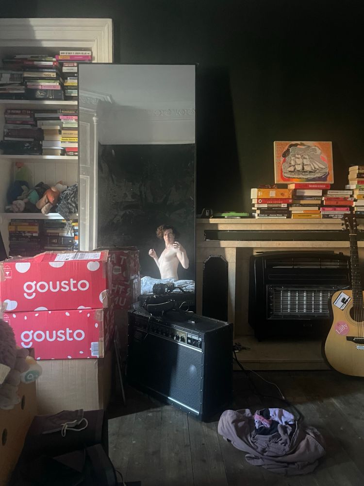 yvette, topless, getting out of bed