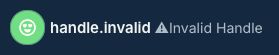An account with "handle.invalid" for a name.