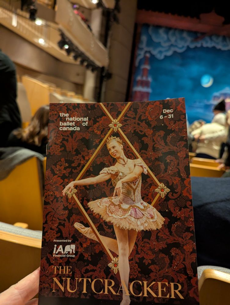 A photo of the program.for the National Ballet of Canada's Nutcracker.