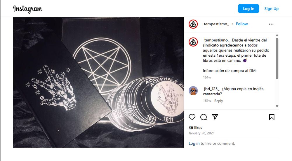 Coordinadora Nacional Tempestista instagram page screenshot depicting material with O9A logo.
