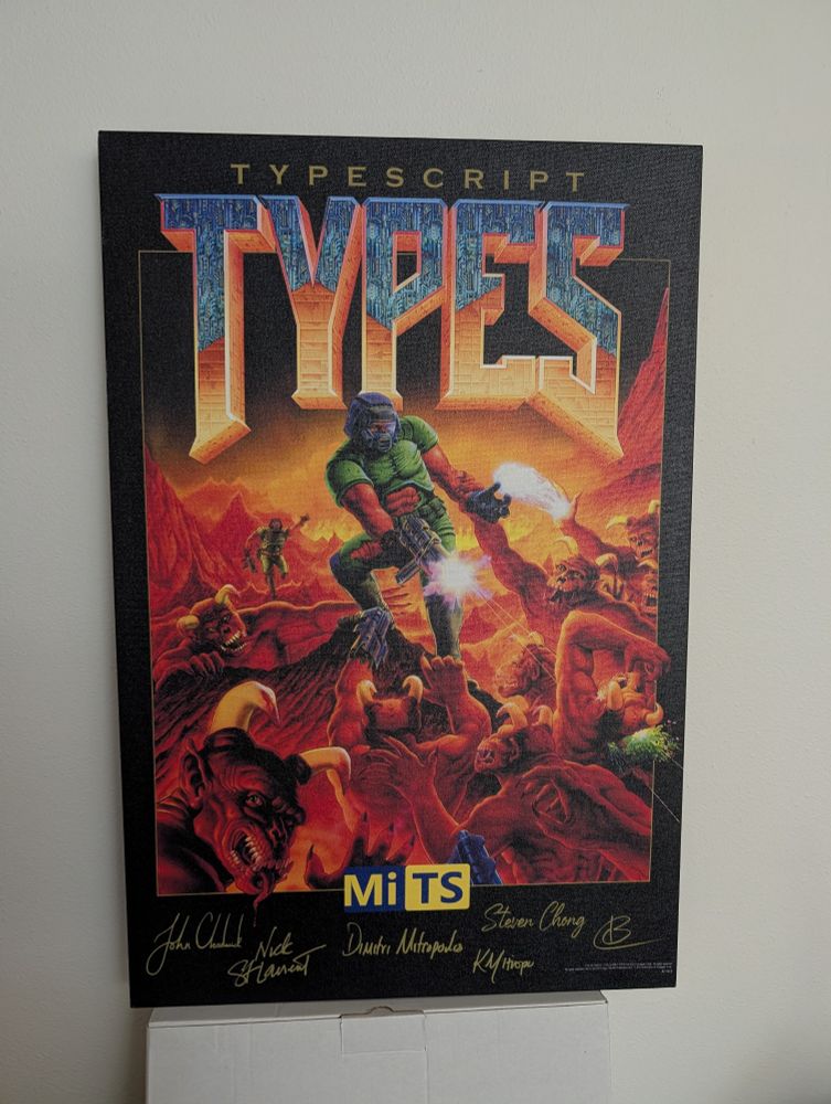 Canvas print, DOOM poster, but it says TYPESCRIPT TYPES