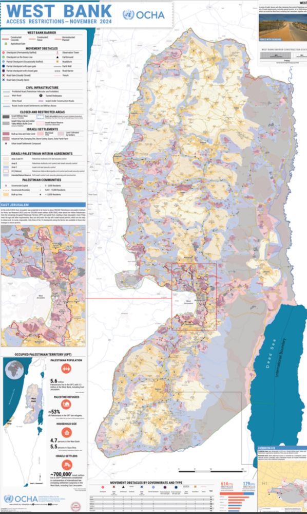 Karte der Westbank von UN-OCHA; 