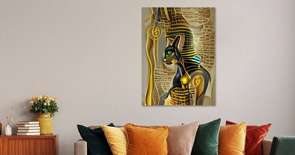 Ancient Egyptian Cat Goddess Bastet AI generated digital artwork by Christine aka stine1 available on ArtHeroes
