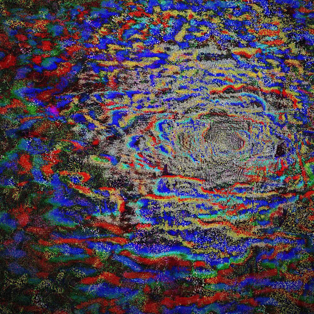 Visions of Paradise (2024) is an abstract exploration of the concept of heaven, using vivid colors, intricate textures, and layered patterns to create a dreamlike and otherworldly composition. The artwork presents paradise as a fluid, evolving state of mind rather than a fixed place, blending chaos and harmony into a mesmerizing whole. Its hypnotic, concentric forms radiate energy and invite viewers to reflect on their own interpretations of utopia.

The piece features a circular focal point at its center, surrounded by intricate, concentric rings of texture and color that ripple outward like pulsating energy. The color palette is rich and vibrant, dominated by deep blues, fiery reds, glowing yellows, and verdant greens that blend and overlap in fluid waves, creating an iridescent, dreamlike effect. The surface is densely textured, employing a pointillistic style that lends a tactile quality, as though the image could be physically felt.