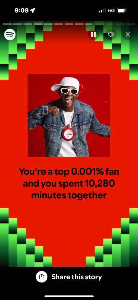 Screenshot of Flav’s Spotify wrapped and his top artist is flavor flav
