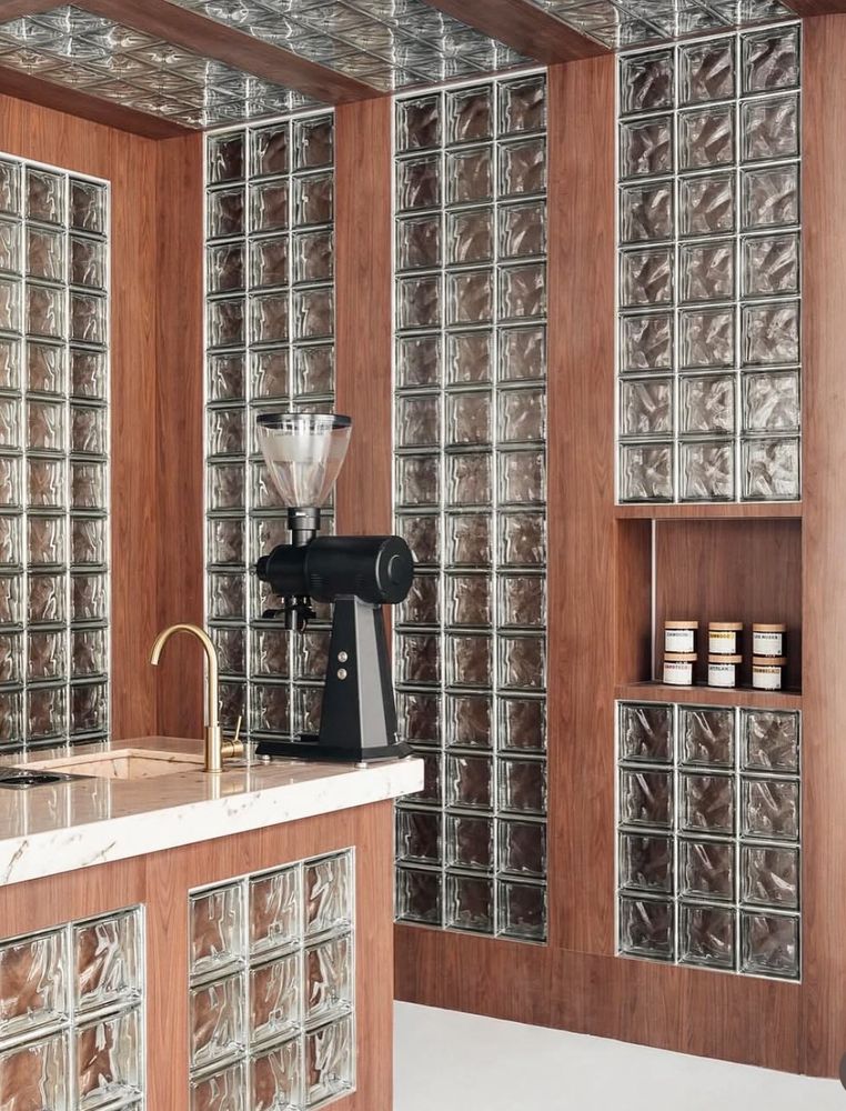 Noir Coffee Shop in Paris might be glass block heaven