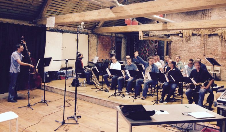 The Brussels Jazz Orchestra in 2015 with a bassist (little old me) re-enacting and recording the music of Duke Ellington as part of a research experiment.