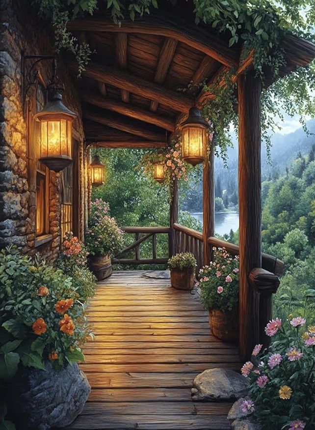 Beautiful cottage porch