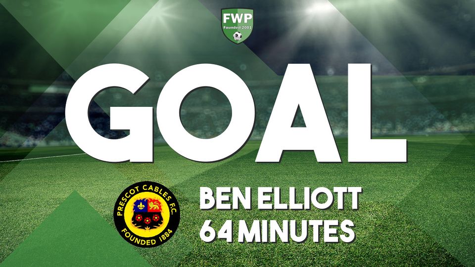 GOAL: PRESCOT CABLES 2-0 Lancaster City - Ben Elliott (64')