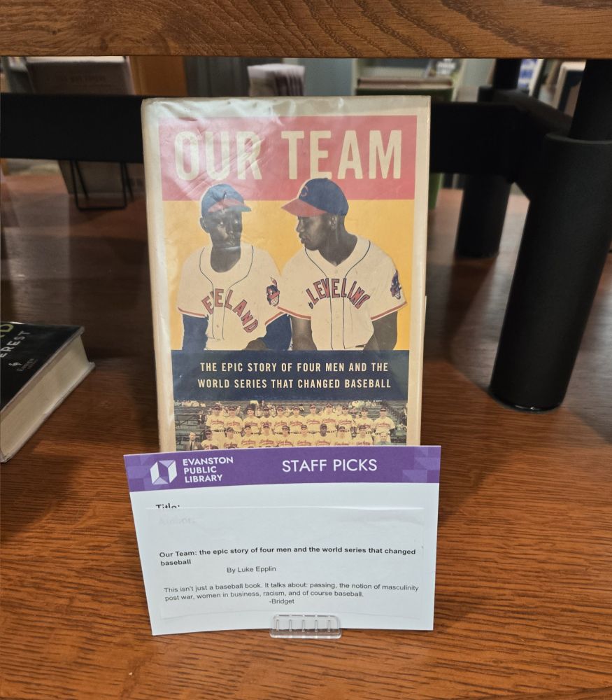 Photo of Luke Epplin book Our Team recommended by librarian at Evanston library