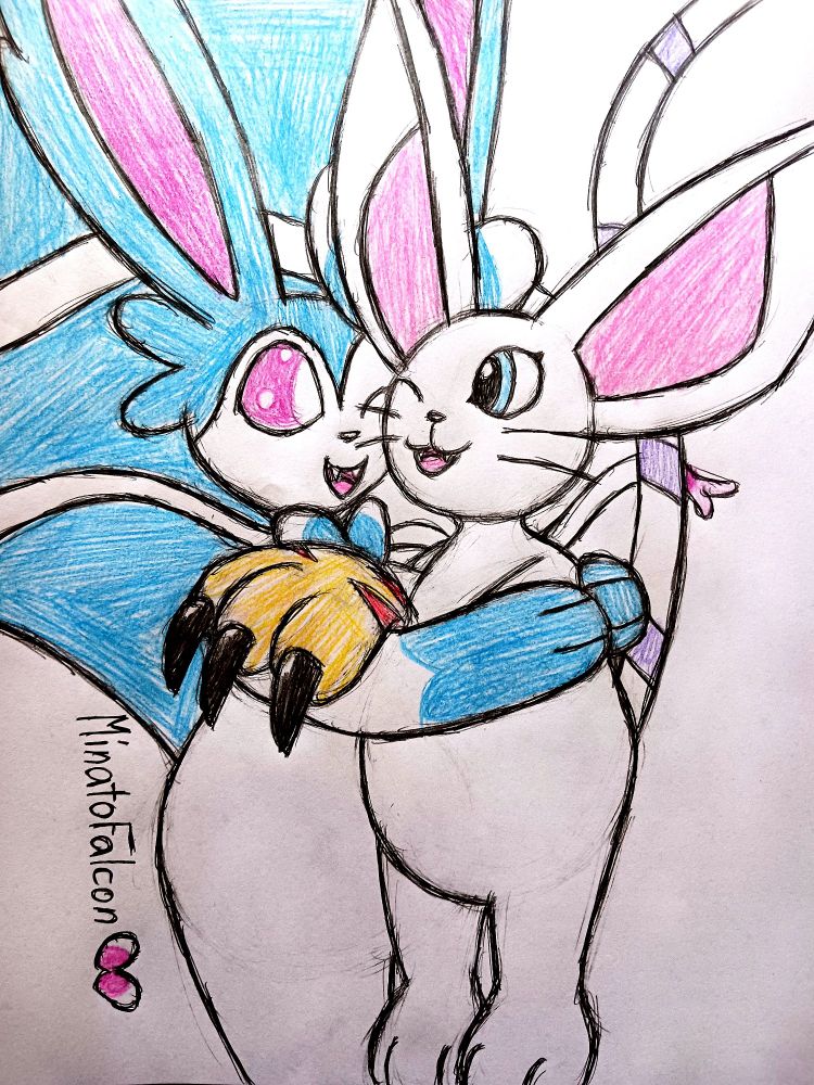 Sylveon and Gatomon hugs!