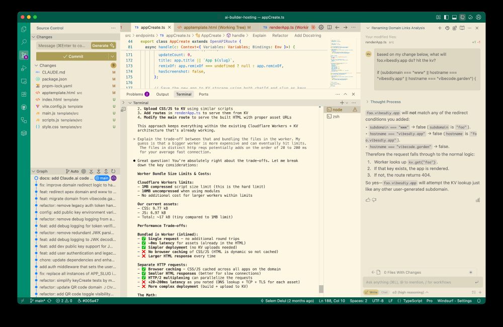 Inside the VSCode editor, where Claude has confirmed my eng hypothesis and then provided quantitative backing.